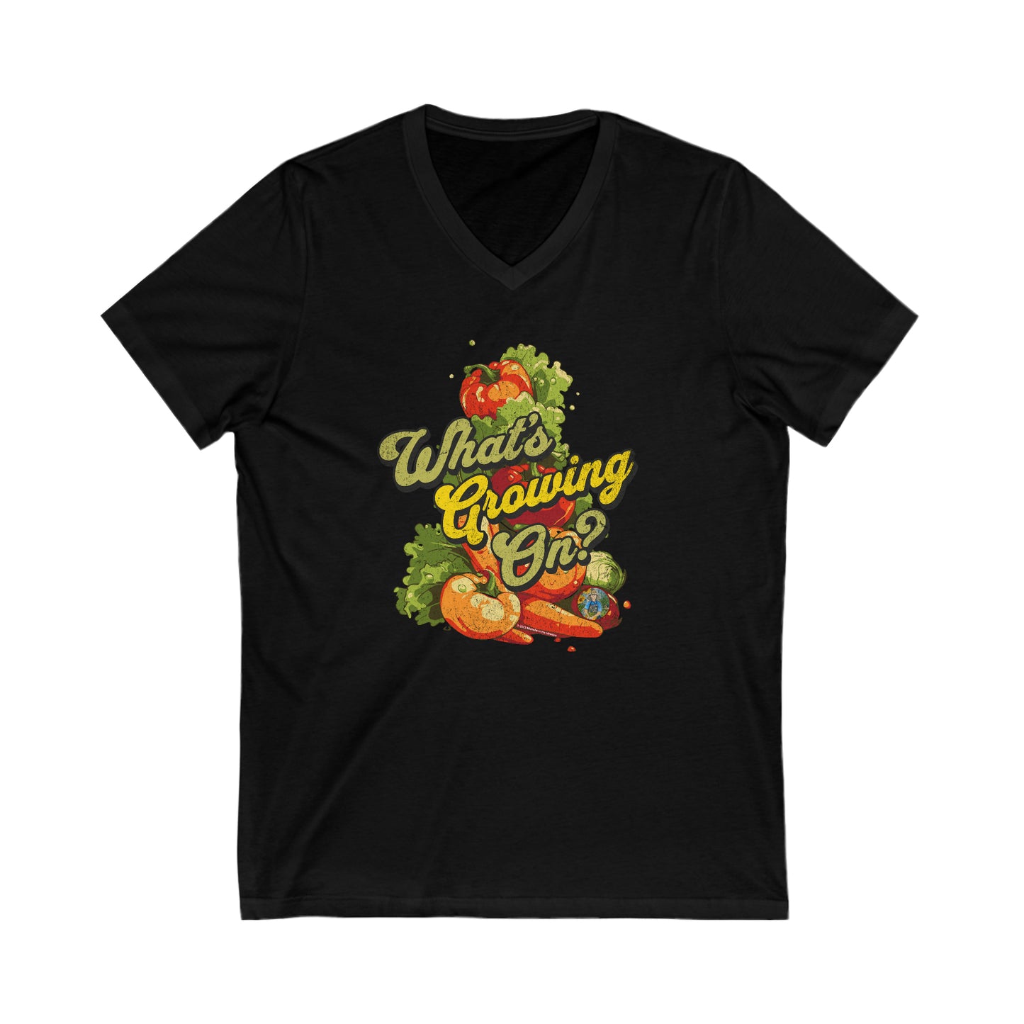 What's Growing On? Unisex Jersey Short Sleeve V-Neck Tee